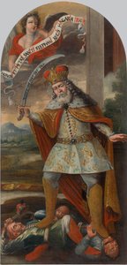 Kong Sankt Stefan i kampen med tyrkerne, ca. 1718-1719. af Unbekannt