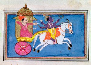 Krishna, hinduistisk guddom, en avatar af Vishnu, 1600-tallet af Unbekannt
