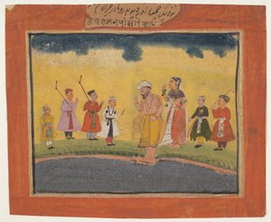 Krishnas forældre søger efter ham, ca. 1615. af Unbekannt