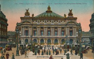 LOpéra og Metro Station, Paris, c1920 af Unbekannt