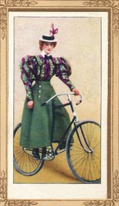 Lady Cyclist iført delt nederdel, 1939 af Unbekannt