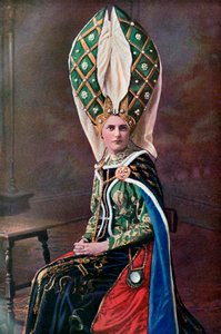 Dames hovedbeklædning, 1450-1470, 1910 af Unbekannt