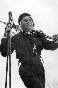 Laila Schou-Nilsen, norsk skiløber, Olympiske Vinterlege, Garmisch-Partenkirchen, Tyskland, 1936 af Unbekannt
