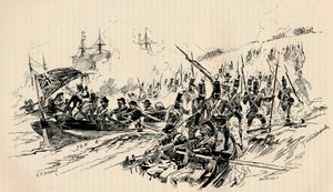 Landgang af Sir Ralph Abercromby og britiske styrker i Alexandria, 1801, 1884 af Unbekannt