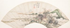 Landskab i stil med Huichong, 1700-tallet eller senere, falsk dato fra 1676. af Unbekannt