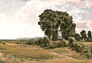 Landskab, nær Wareham, Dorset - en udendørs skitse, c1900. af Unbekannt