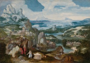 Landskab med den angrende Sankt Hieronymus, 153040. af Unbekannt