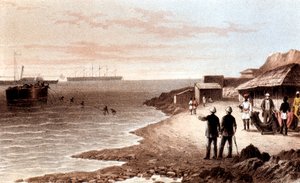 Udlægning af telegrafkablet over Det Indiske Ocean mellem Bombay og Aden, 1870 af Unbekannt