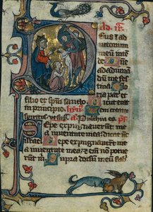Blad fra en timebog: Initial D: Massacre of the Innocents 1 af 2 udskårne blade, begyndelsen af 1300-tallet af Unbekannt