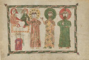 Blad fra en evangelisk bog med fire stående evangelister, armensk, 1290-1330. af Unbekannt