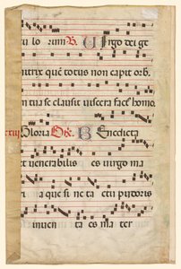 Blad fra en Gradual med musik verso, ca. 1420-1450. af Unbekannt