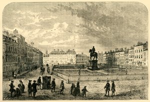 Leicester Square, omkring 1750, 1881. af Unbekannt