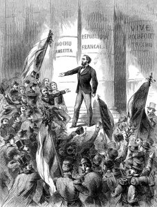 Leon Gambetta proklamerer Republikken Frankrig, 4. september 1870 1882-1884 af Unbekannt