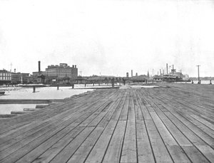 Levee and Steamboat Landing, New Orleans, Louisiana, USA, c1900. af Unbekannt