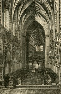 Lichfield Cathedral Interiør, ser mod vest, 1898. af Unbekannt