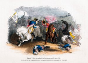 Ligoniers-hest i slaget ved Dettingen, 20. juni 1743 af Unbekannt