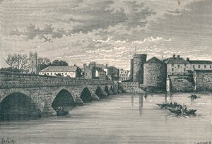Limerick - Thomond Bridge og King Johns Castle, 1896 af Unbekannt