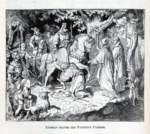 Liudolf beder om sine fædres benådning, 1882 af Unbekannt