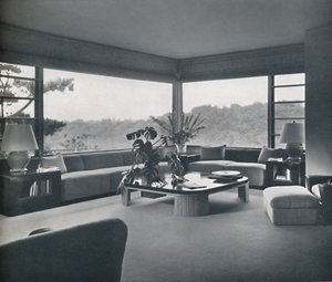 Stue i Miss Patricia Detrings hus i Bel Air, Californien, c1945 af Unbekannt