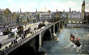 London Bridge efter udvidelsen i 1904, London, 20. århundrede af Unbekannt