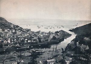Looe - Udsigt fra bakkerne, viser flodmundingen, 1895 af Unbekannt
