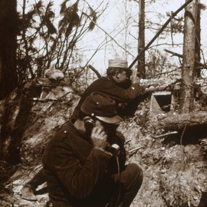 Udkigspost, Bois-le-Prêtre, Nordfrankrig, c1914-c1915 af Unbekannt
