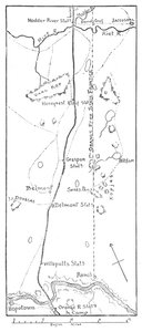 Lord Methuens fremrykningslinje til Modderfloden, 1902 af Unbekannt
