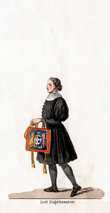 Lord Seal keeper, kostumedesign til Shakespeares skuespil, Henry VIII, 1800-tallet af Unbekannt