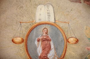 Loreto kirke fresco ; Tabeller af loven, skalaer og Jomfru Maria Prag Tjekkiet af Unbekannt