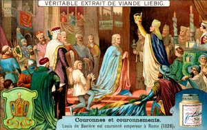 Ludvig af Bayern kronet til kejser af Rom i 1328, c1900 af Unbekannt