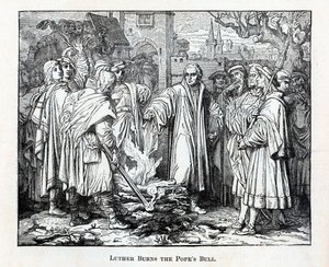 Luther brænder pavens tyr, 1882 af Unbekannt