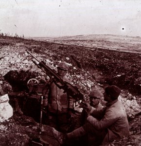 Maskingeværer, Mount Kemmel, Flandern, Belgien, c1914-c1918 af Unbekannt