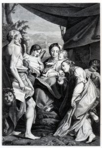 Madonna og barn med Sankt Hieronymus og Maria Magdalena Dagen, 1525-1528 1870 af Unbekannt