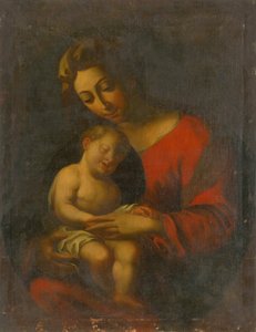 Madonna med sovende Jesus af Unbekannt