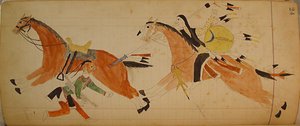 Maffet Ledger: To indianere med heste, ca. 1874-81. af Unbekannt