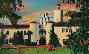 Hovedindgang. Administrationsbygning, State College. San Diego, Californien, c1941 af Unbekannt