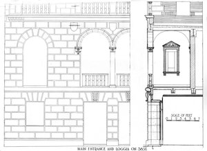 Hovedindgang og loggia på 38 Street, Fraternity Clubs Building, New York City, 1924 af Unbekannt