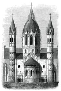 Mainz katedral, Rhinen, Tyskland, 12. og 13. århundrede, 1870 af Unbekannt