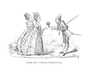 Mandlige og kvindelige makaronier, c1870 af Unbekannt