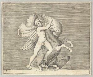 Man Gripling with Winged Horse, udgivet ca. 1599-1622. af Unbekannt