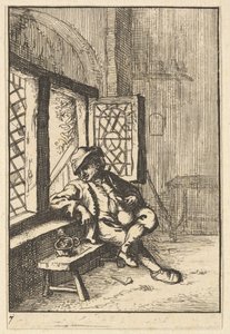 Mand sidder ved et vindue kopi, 1610-85. af Unbekannt
