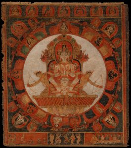 Mandala af Chandra, Månens Gud, slutningen af det 14.-begyndelsen af det 15. århundrede. af Unbekannt