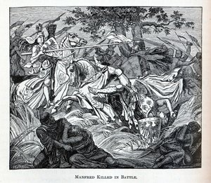 Manfred dræbt i kamp, 1882 af Unbekannt