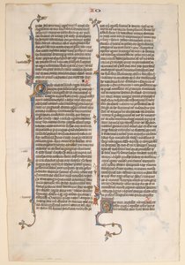Manuskriptblad fra en bibel, ca. 1280-1300. af Unbekannt