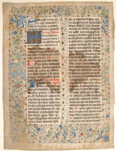 Manuskriptblad fra et missal, midten af 1400-tallet. af Unbekannt