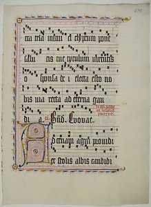 Manuskriptblad med Initial A, fra et antifonarium, tysk, andet kvartal 1400-tallet. af Unbekannt
