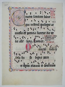Manuskriptblad med initial C, fra et antifonarium, tysk, andet kvartal 1400-tallet. af Unbekannt