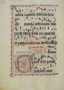 Manuskriptblad med initial G, fra et antifonarium, tysk, andet kvartal 1400-tallet. af Unbekannt