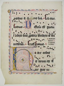 Manuskriptblad med initial H, fra et antifonarium, tysk, andet kvartal 1400-tallet. af Unbekannt