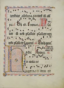 Manuskriptblad med initial H, fra et antifonarium, tysk, andet kvartal 1400-tallet. af Unbekannt